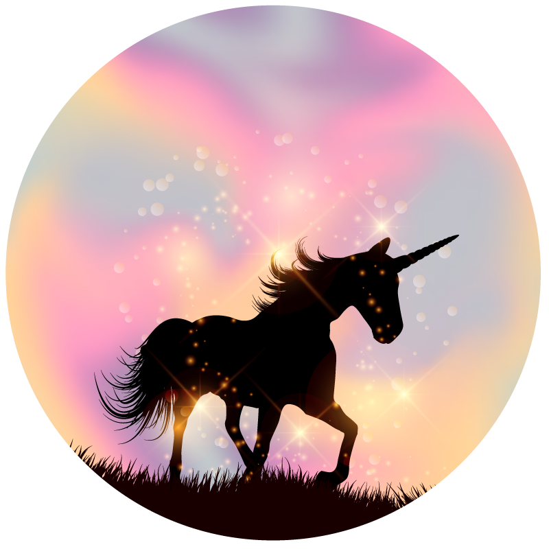 unicorn hologram gradient background animal rug - TenStickers