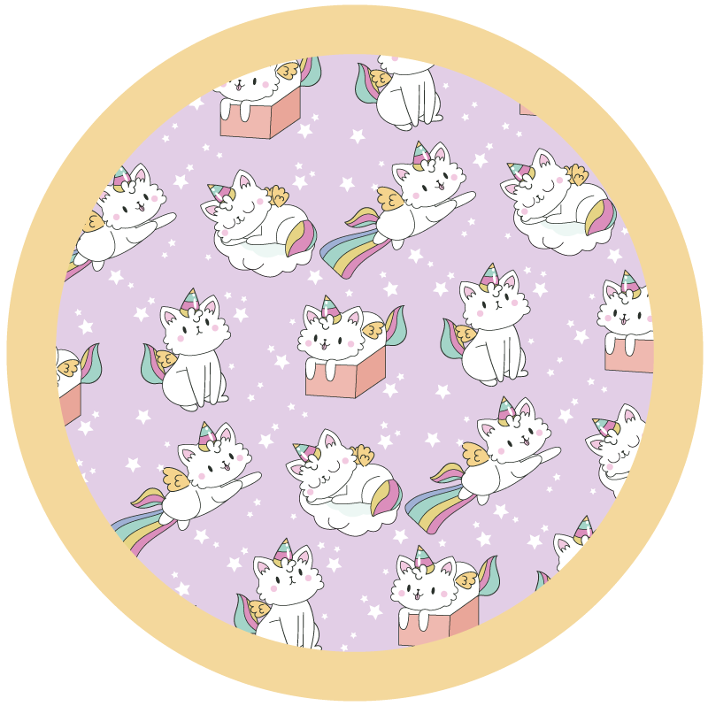 Unicorn Cat Adventure vinyl rug - TenStickers