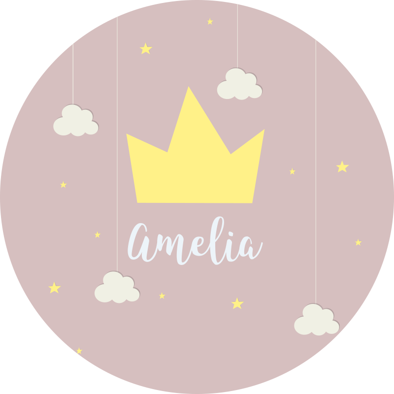 Customizable princess crown vinyl mat - TenStickers