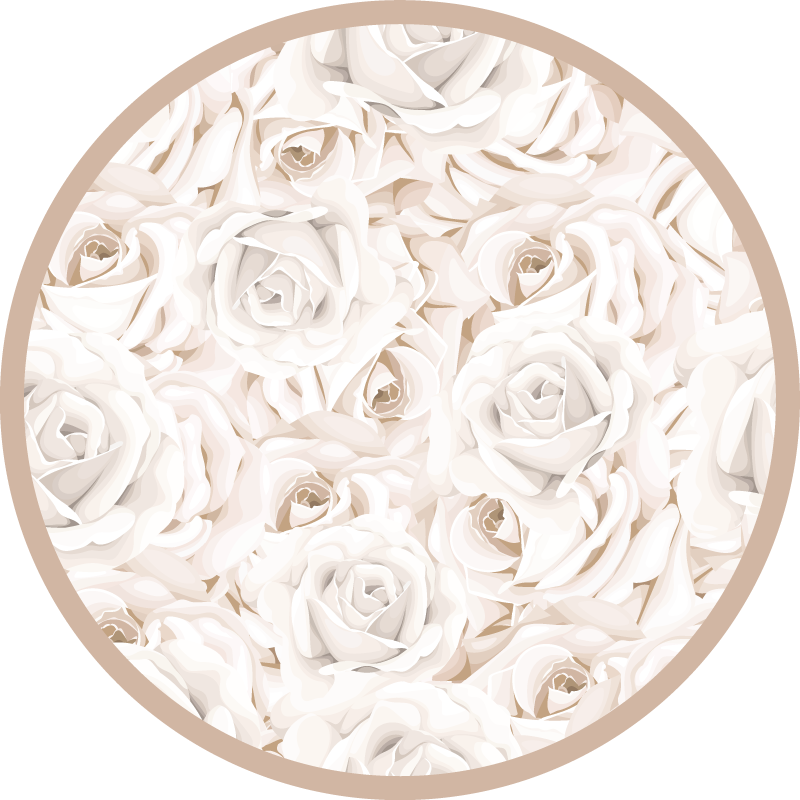 Elegant Rose Pattern flower vinyl rug - TenStickers