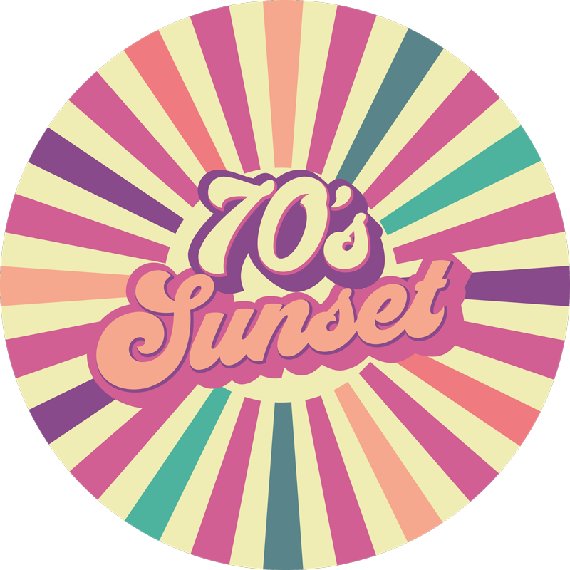 70s Sunset Vibes custom vinyl rug - TenStickers