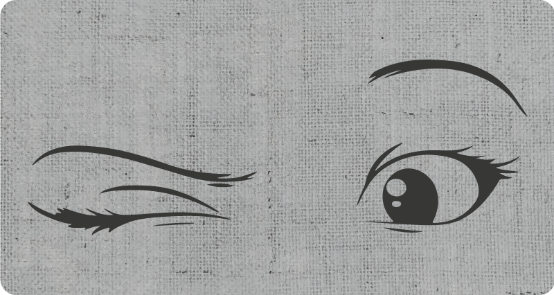 Winking female anime eyes vinyl rug - TenStickers