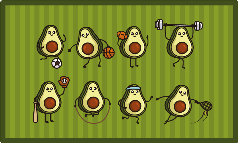 Anime avocados kids vinyl rug - TenStickers