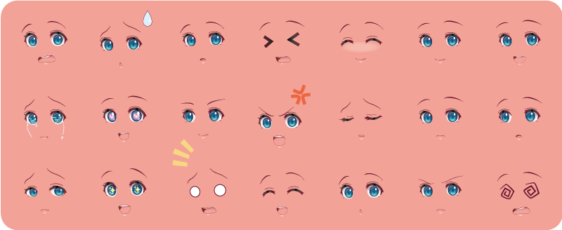 Anime faces teen vinyl rug - TenStickers