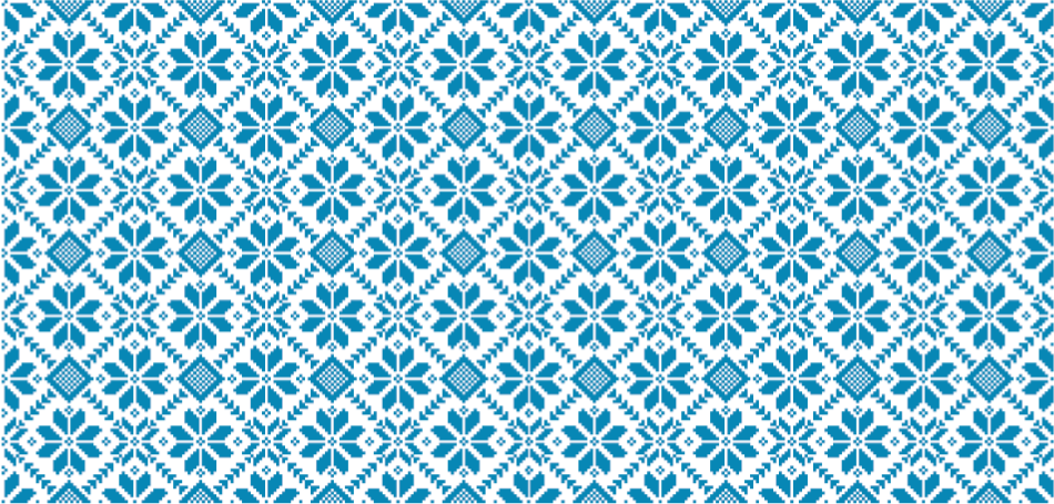 Blue and white floral mosaic mosaic floor tiles - TenStickers