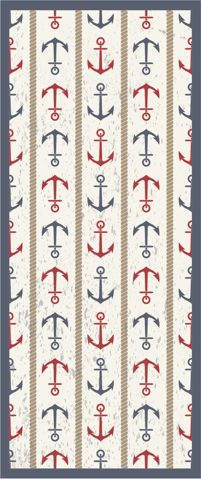 Nautical Anchor Pattern minimalist vinyl rug - TenStickers