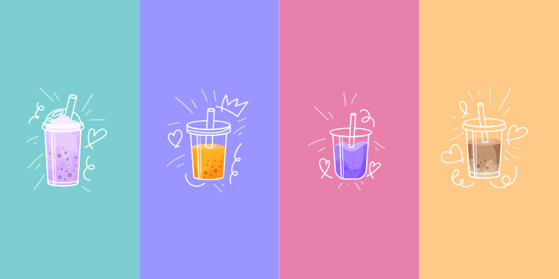 Beverage Doodle Squares custom vinyl rug - TenStickers