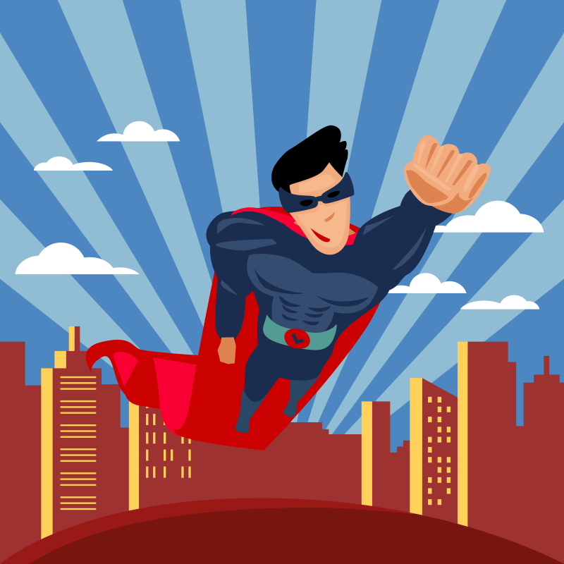 superhero flying  kids vinyl rug - TenStickers