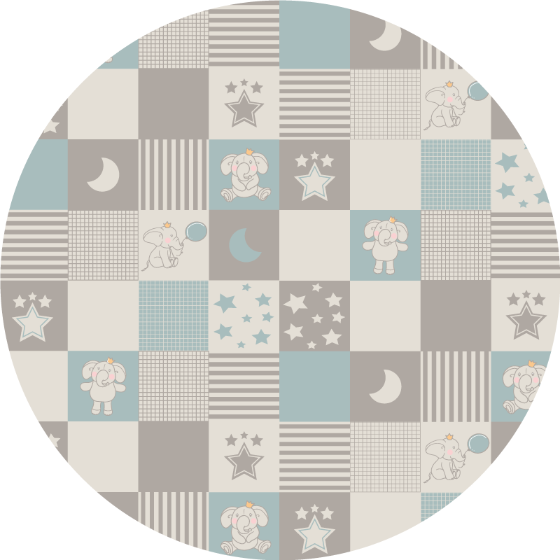Playful Nursery Rounds vinyl rug - TenStickers