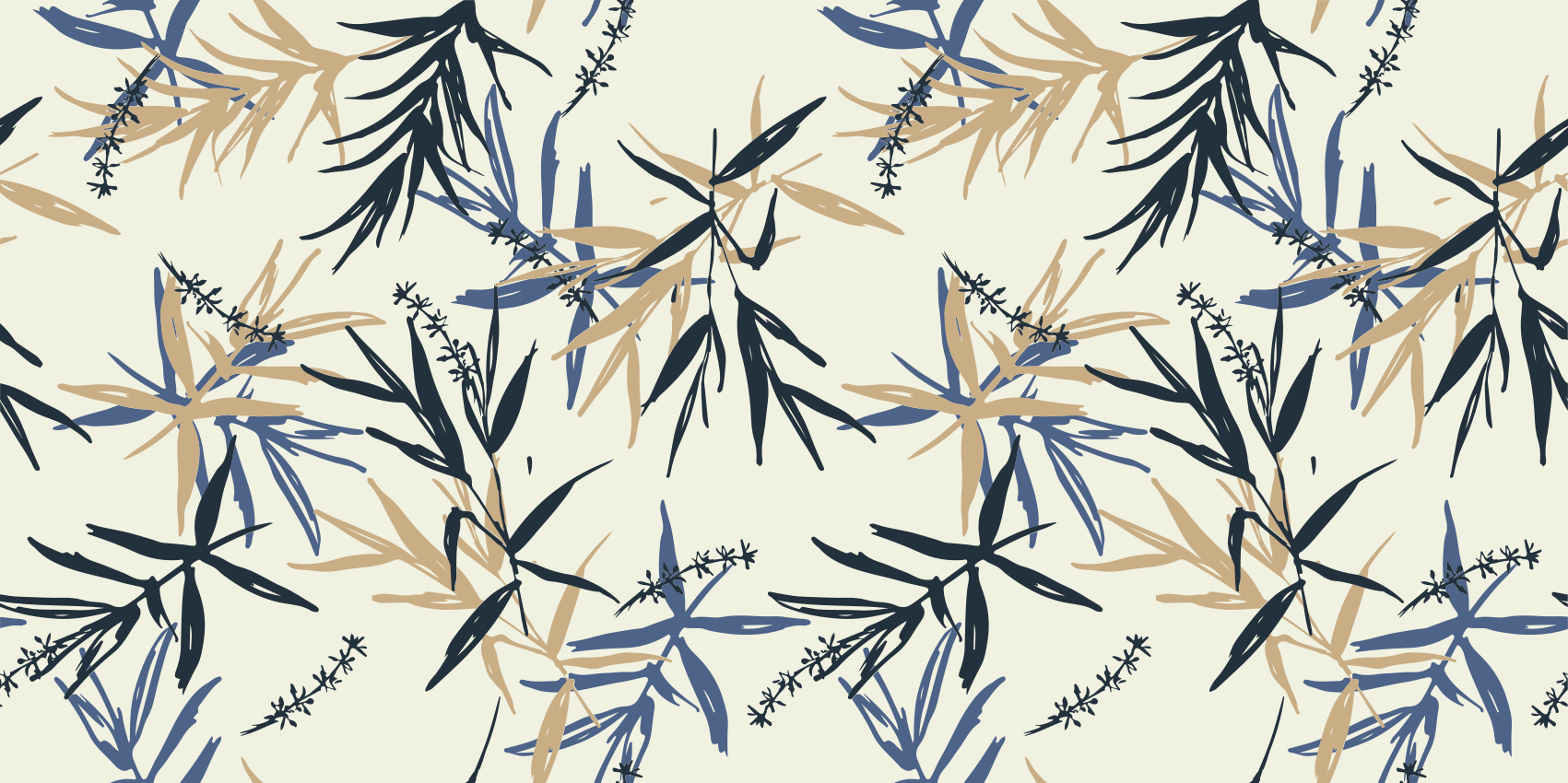 Botanical Bamboo Pattern flower vinyl rug - TenStickers
