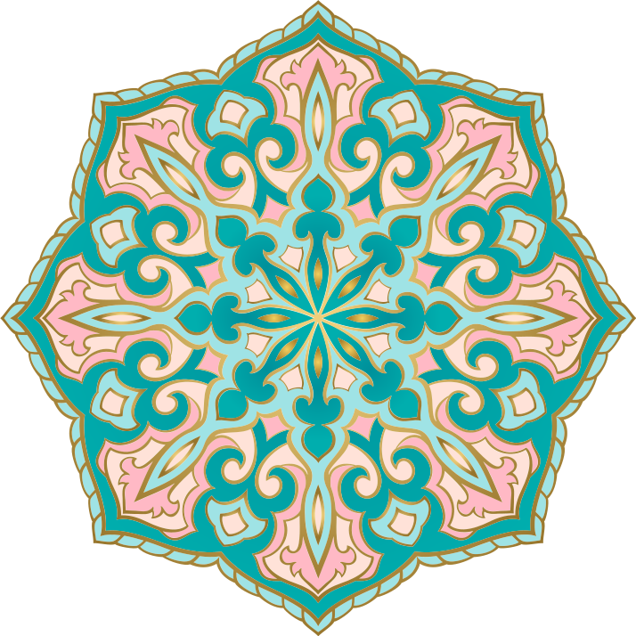 Turquoise and pink  mandala vinyl rug - TenStickers