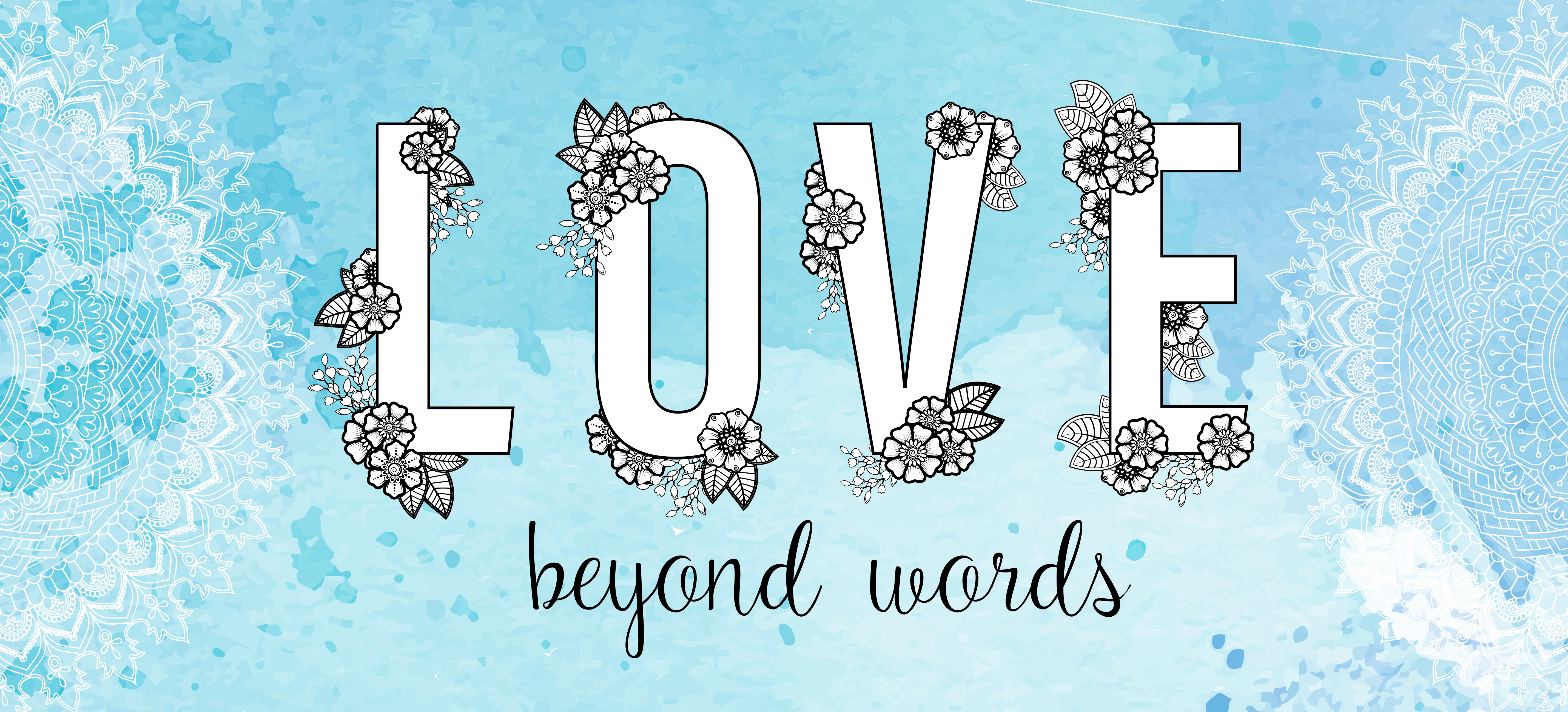 Love beyond words mandala vinyl rug - TenStickers