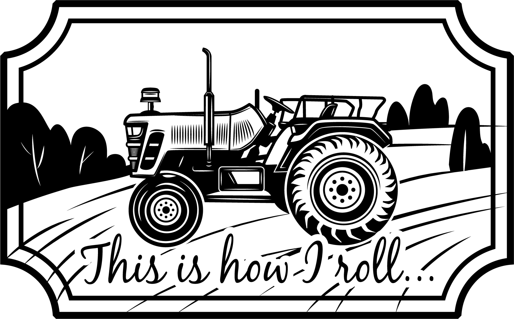 This is how I roll tractor custom vinyl rug - TenStickers