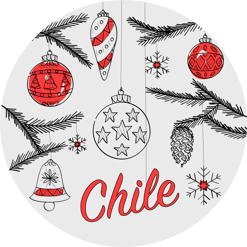 Christmas design with Chile flag custom rug - TenStickers
