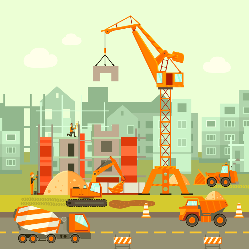 Construction Playground kids vinyl rug - TenStickers