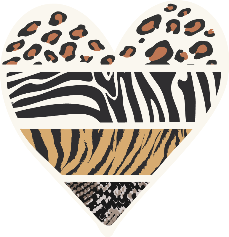 Animal print with heart animal print vinyl rug - TenStickers