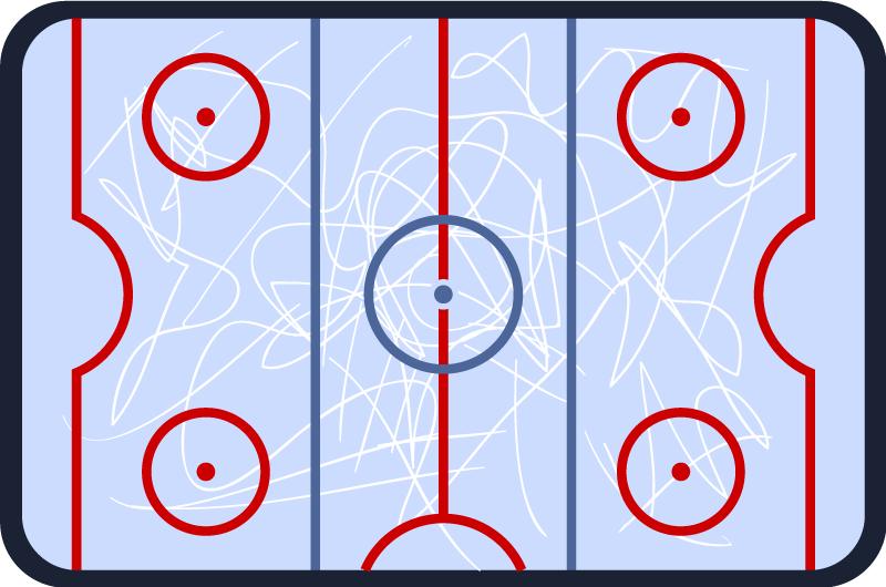 Colourful puck Ice Hockey game mat - TenStickers