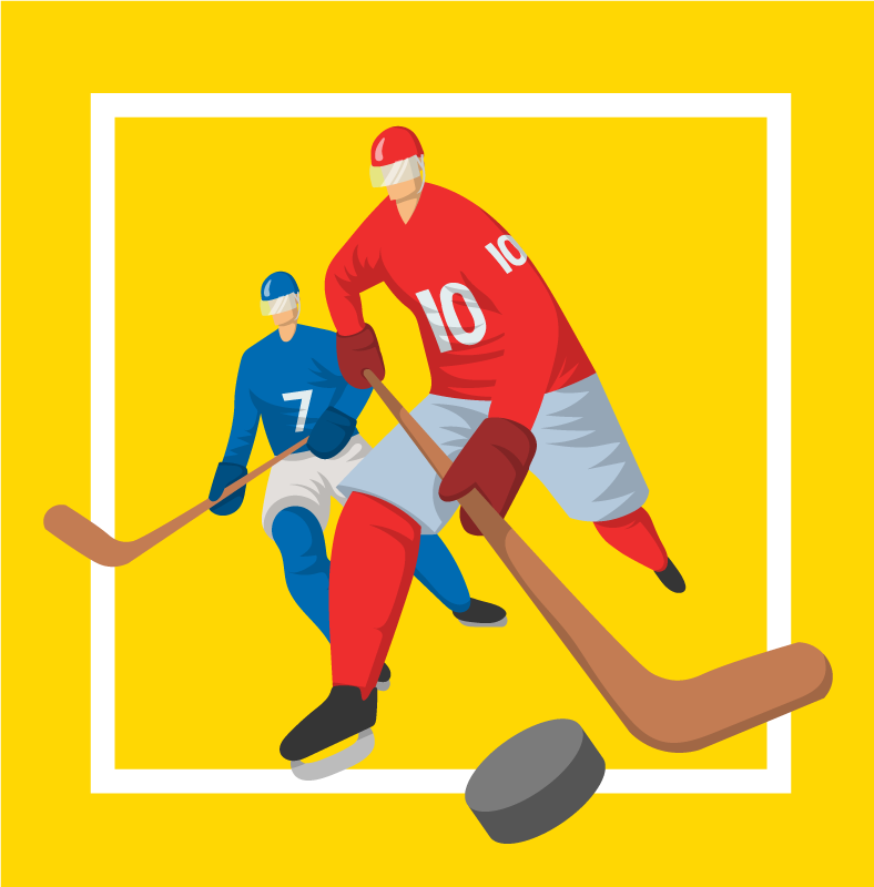 Two Ice Hockey Players game mat - TenStickers