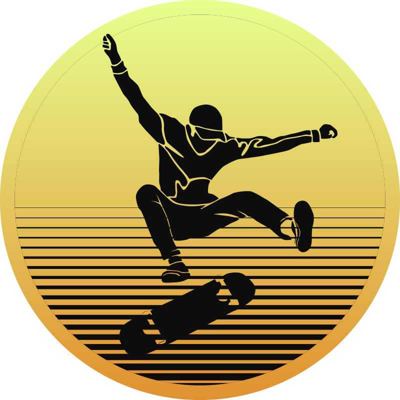 Skateboarding Silhouette teenager vinyl rug - TenStickers