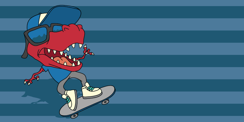 Skateboarding Dinosaur vinyl rug - TenStickers