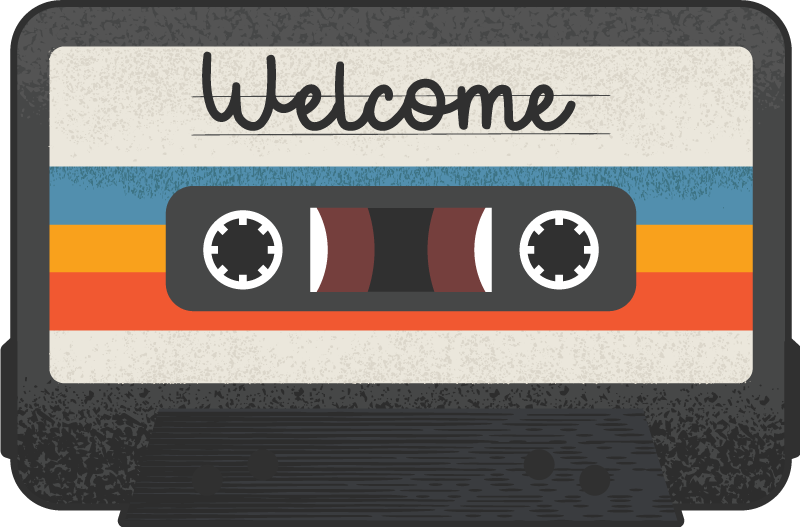 Cassette Welcome Design custom vinyl rug - TenStickers