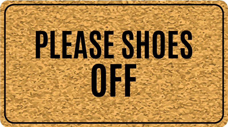 Shoes Off Please custom vinyl rug - TenStickers
