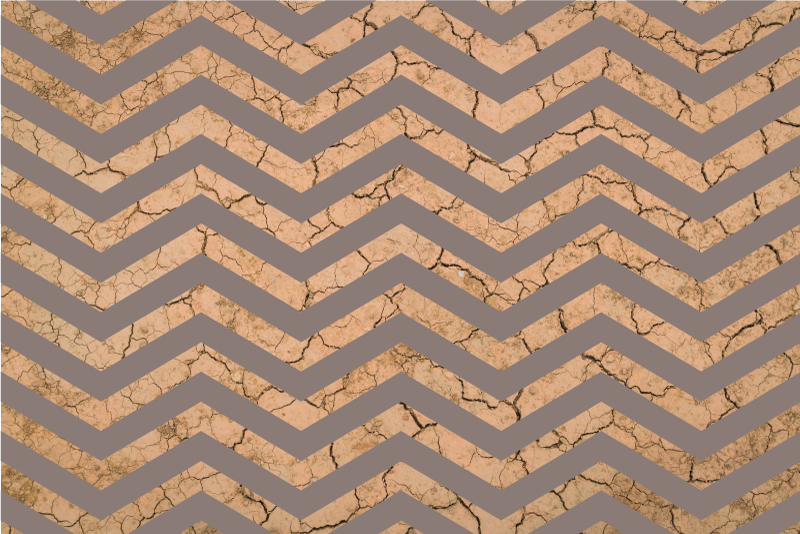 Chevron Cracked Texture textured vinyl rug - TenStickers