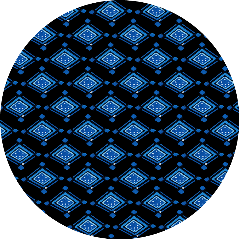 Black and Blue Nordic vinyl rug - TenStickers