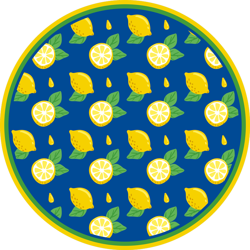 Hand draw lemons kitchen floor tiles - TenStickers