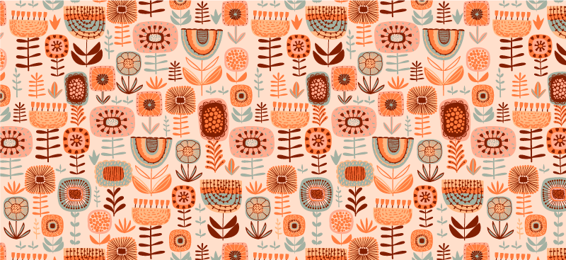 NATURAL FLORAL PATTERNS flower vinyl rug - TenStickers