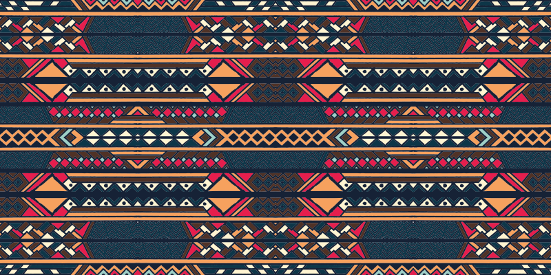 Tribal Pattern Motif ethnic vinyl rug - TenStickers