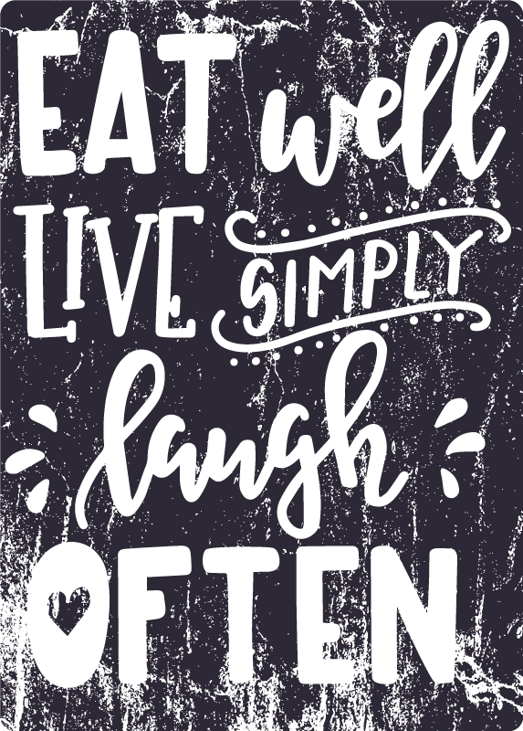 Eat well & live simply  kitchen floor tiles - TenStickers