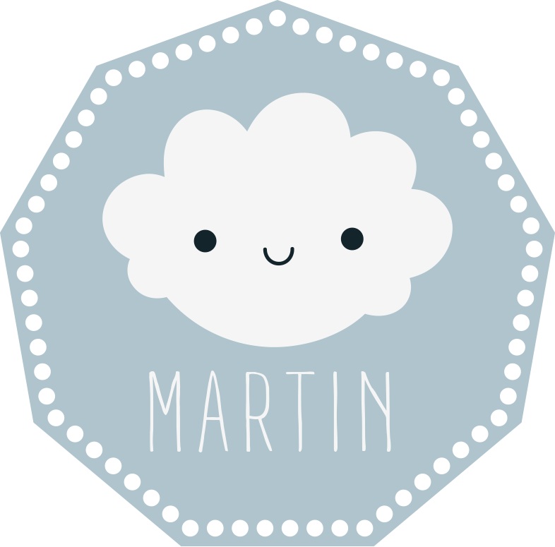 Happy Cloud Personalised vinyl mat - TenStickers