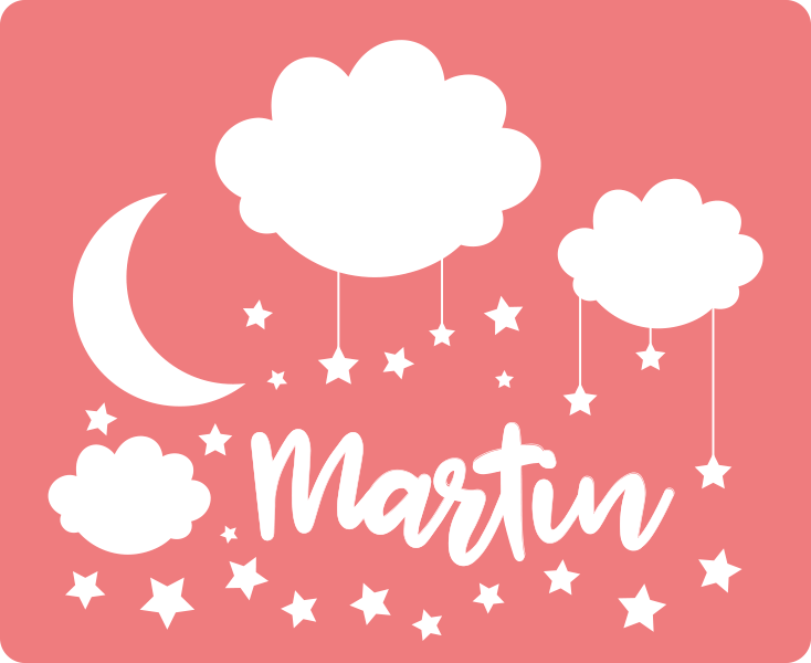 Sweet nigh sky with name vinyl rug - TenStickers