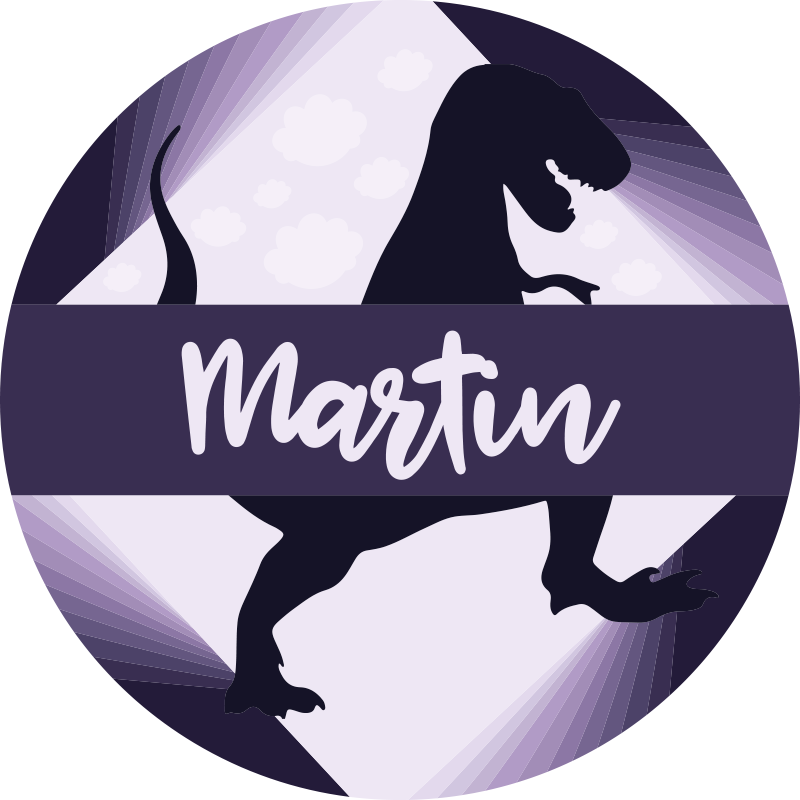 Velociraptor with name vinyl rug - TenStickers