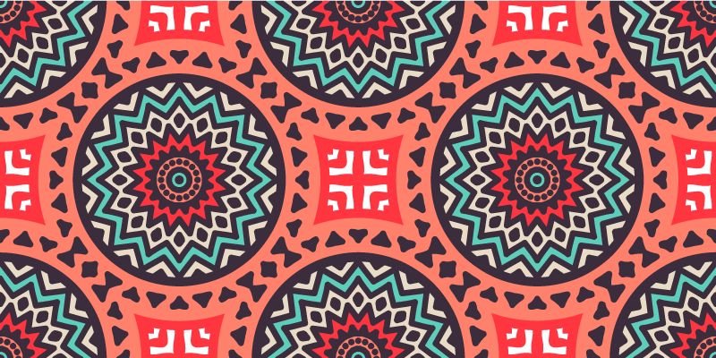 Mexican folklor ornaments kitchen vinyl rug - TenStickers