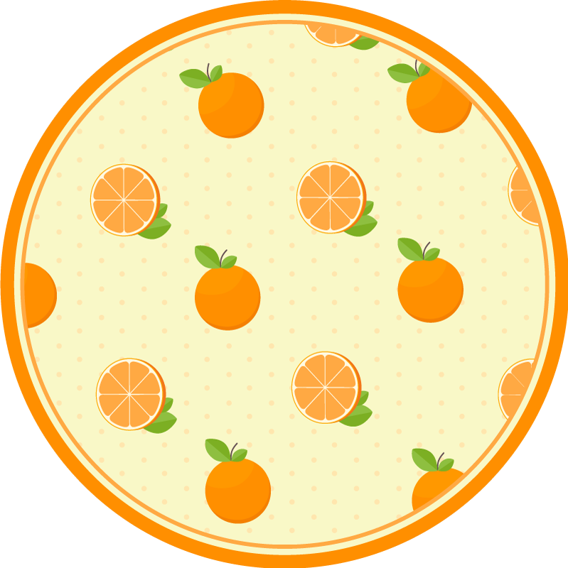 Oranges pattern kitchen floor tiles - TenStickers