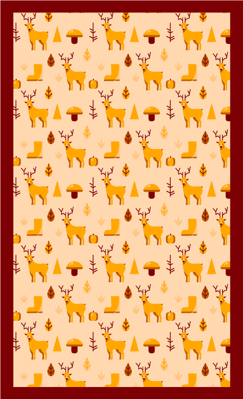 Deer and foliage animal vinyl rug - TenStickers