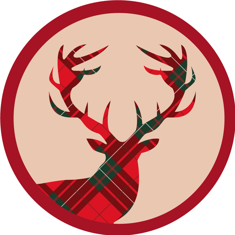 Stylish deer silhouette christmas vinyl rug - TenStickers