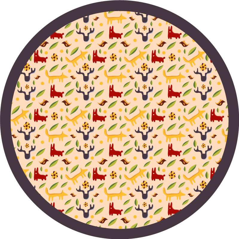 Colorful forest animals vinyl rug - TenStickers