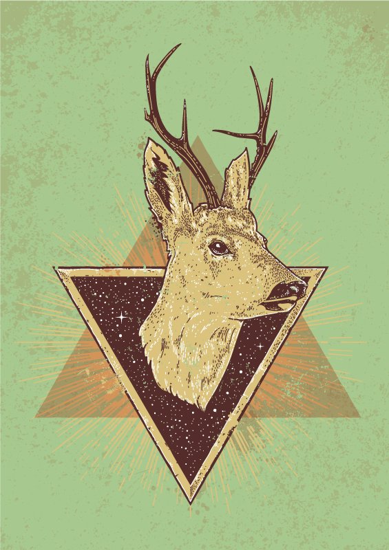 Triangle Stag animal vinyl runner rug - TenStickers