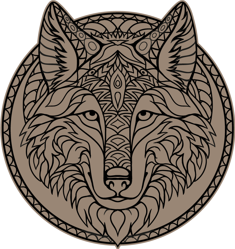 Tribal Wolf Head animal rug - TenStickers