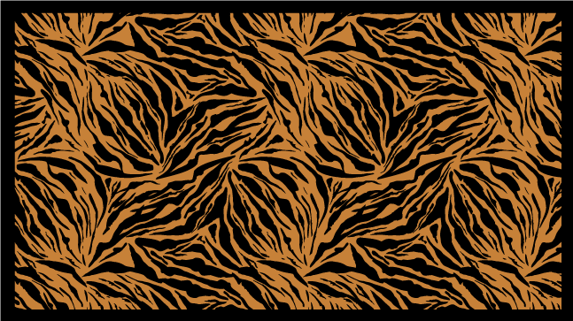 Orange tiger print animal print vinyl rug - TenStickers