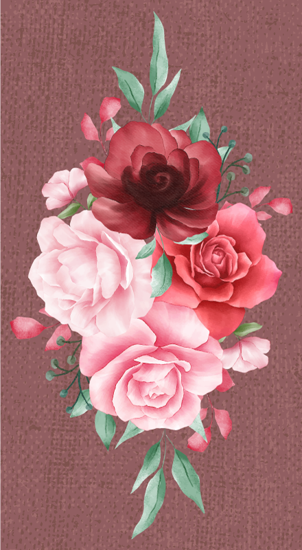Rose Bouquet Elegance flower vinyl rug - TenStickers
