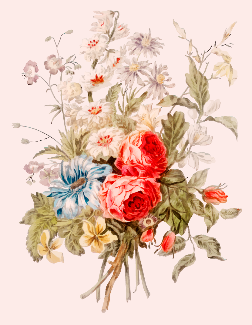 Exquisite Floral Arrangement flower vinyl rug - TenStickers