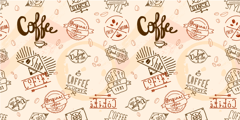 Coffee inspired pattern kitchen vinyl rug - TenStickers