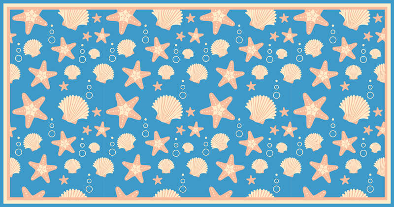 Fish star, Shells Under Sea bathroom flooring - TenStickers