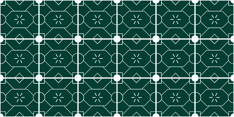 Tile vinyl rug in geometric green arrangement - TenStickers