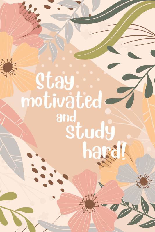 Stay motivated and study hard personalised mat - TenStickers