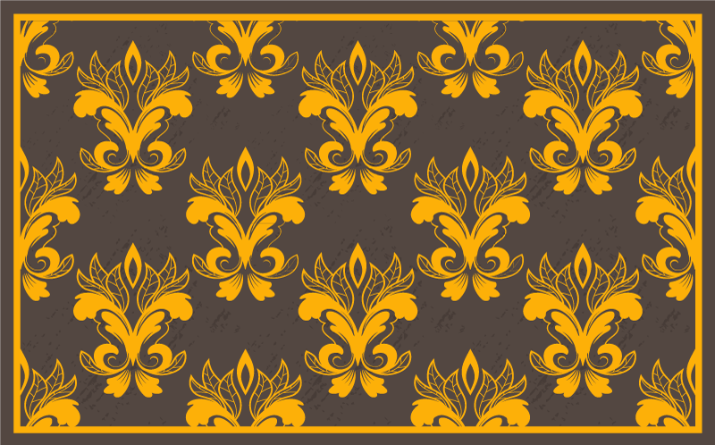 Graceful Botanical Arrangement vintage vinyl rug - TenStickers